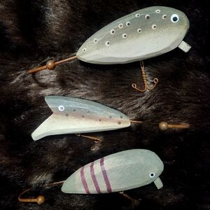 Rustic Fishing and Hook Ornaments